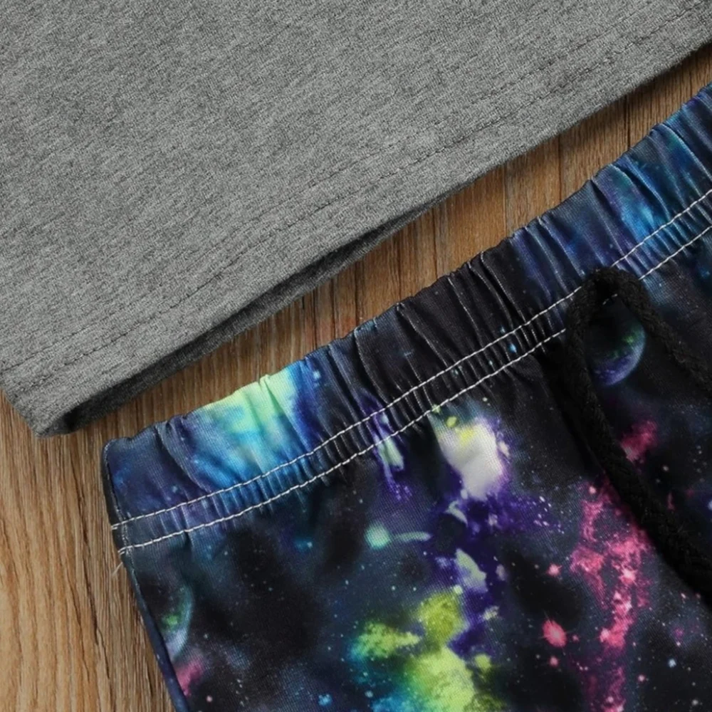 Toddler Boys "Moon Child" 2-Piece Celestial Outfit Space Theme Summer Clothes - Picture 4 of 5